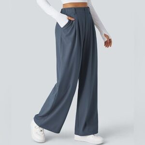 HALARA High Waisted Wide Leg Waffle Work Pants